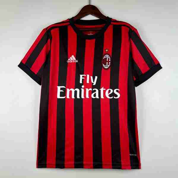 Tailandia Camiseta AC Milan 1ª Retro 2017-2018 Thailandia Maglia Calcio Prima AC Milan Retro 2017 2018