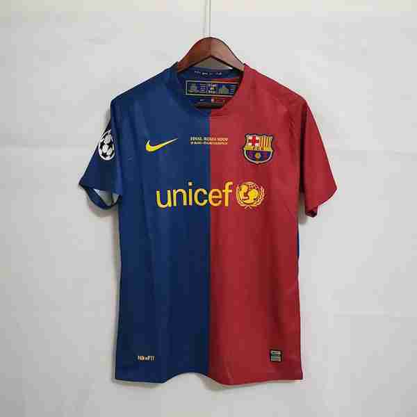 Thailandia Maglia Calcio Prima FC Barcellona Retro 2008 2009 Blu Rosso Thailandia Maglia Calcio Prima FC Barcellona Retro 2008 2009 Blu Rosso