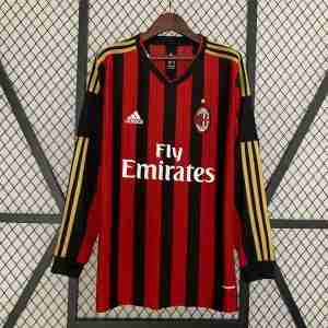 Thailandia Maglia Calcio Prima Manica Lunga AC Milan Retro 2013 2014