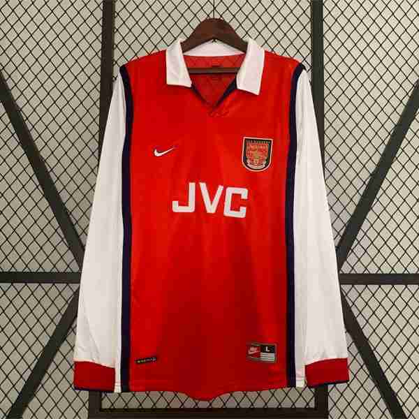 Tailandia Camiseta Arsenal 1ª ML Retro 1998 1999 Thailandia Maglia Calcio Prima Manica Lunga Arsenal Retro 1998 1999