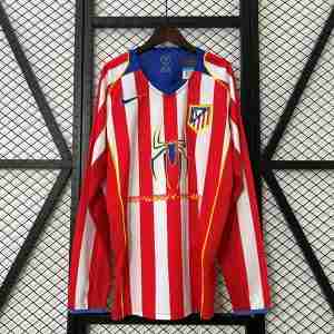 Thailandia Maglia Calcio Prima Manica Lunga Atletico Madrid Retro 2004 2005
