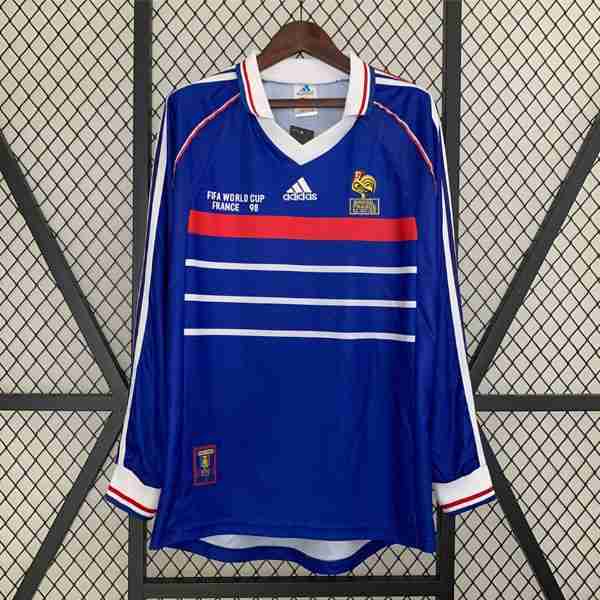 Tailandia Camiseta Francia 1ª ML Retro 1998 Thailandia Maglia Calcio Prima Manica Lunga Francia Retro 1998