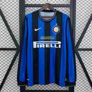 Thailandia Maglia Calcio Prima Manica Lunga Inter Milan Retro 2009 2010