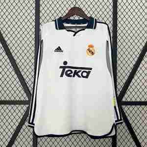 Thailandia Maglia Calcio Prima Manica Lunga Real Madrid Retro 2000 2001