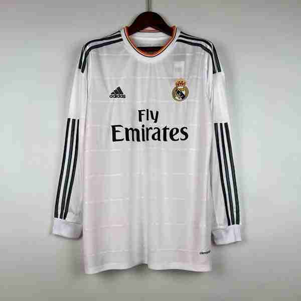 Tailandia Camiseta Real Madrid 1ª ML Retro 2013 2014 Thailandia Maglia Calcio Prima Manica Lunga Real Madrid Retro 2013 2014