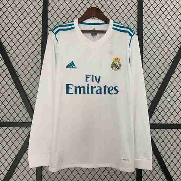 Tailandia Camiseta Real Madrid 1ª ML Retro 2017 2018 Thailandia Maglia Calcio Prima Manica Lunga Real Madrid Retro 2017 2018