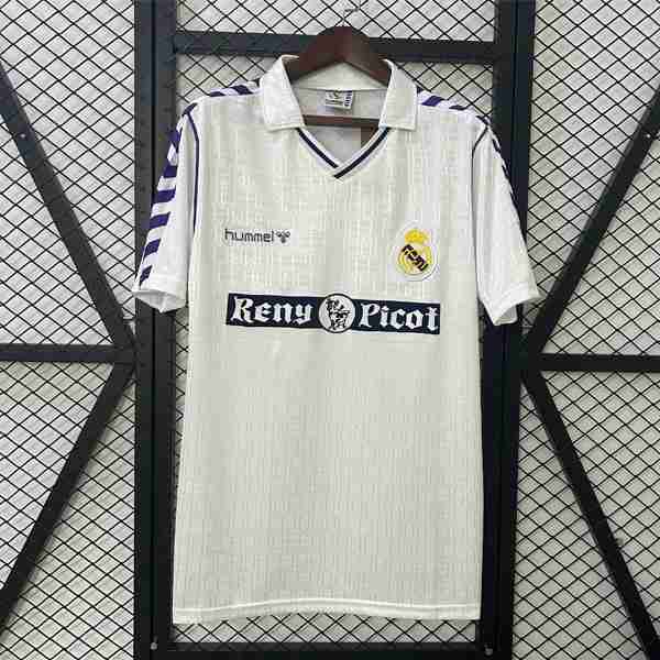 Tailandia Camiseta Real Madrid 1ª Retro 1989-1990 Thailandia Maglia Calcio Prima Real Madrid Retro 1989 1990