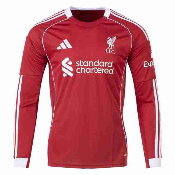Tailandia Camiseta Liverpool 1ª ML 2025-2026 Thailandia Maglietta Calcio Prima Manica Lunga Liverpool 2025 2026