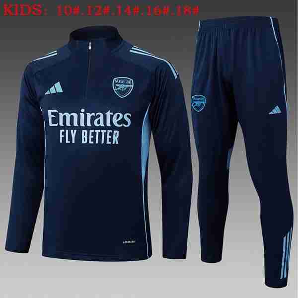 Ninos Sudadera De Training Arsenal 2025-2026 Azul 6 Felpa Allenamento Bambino Arsenal 2025 26 Blu