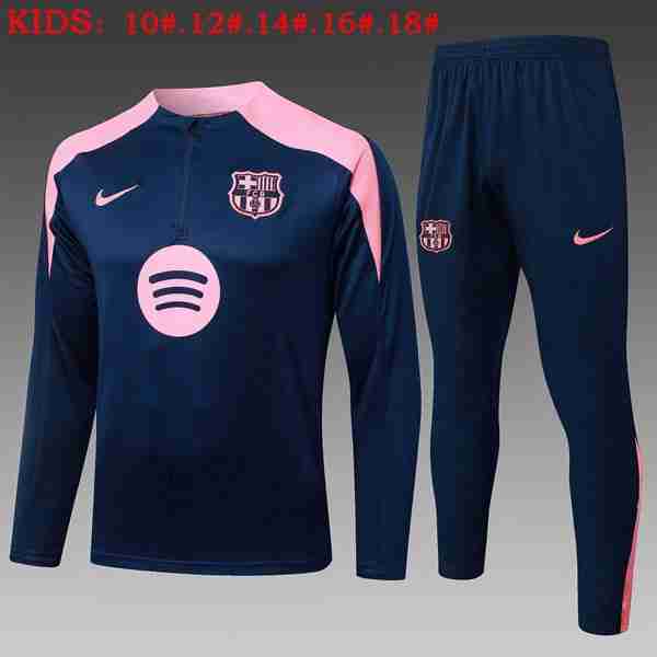 Ninos Sudadera De Training Barcelona 2025-2026 Azul Rosa 3 Felpa Allenamento Bambino FC Barcellona 2025 2026 Blu Rosa