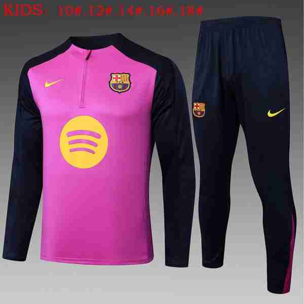 Ninos Sudadera De Training Barcelona 2025-2026 Purpura 5 Felpa Allenamento Bambino FC Barcellona 2025 2026 Porpora
