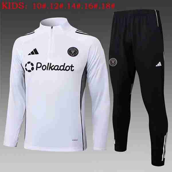Ninos Sudadera De Training Inter Miami 2025-2026 Blanco 5 Felpa Allenamento Bambino Inter Miami 2025 2026 Bianco