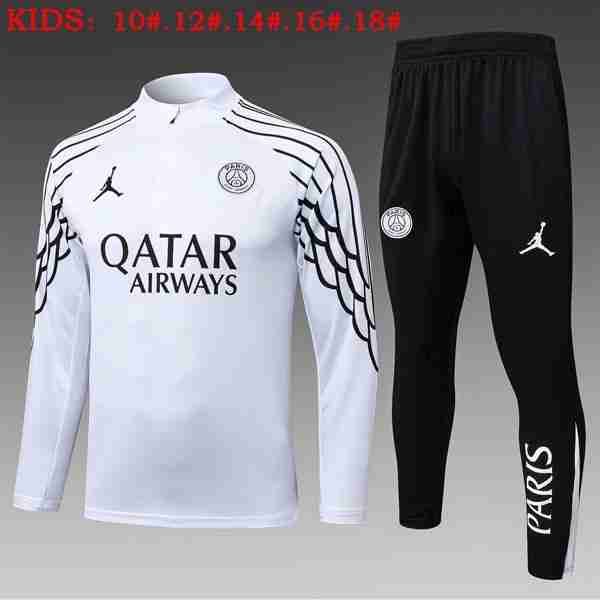 Ninos Sudadera De Training PSG 2025-2026 Blanco 4 Felpa Allenamento Bambino Paris Saint Germain 2025 2026 Bianco