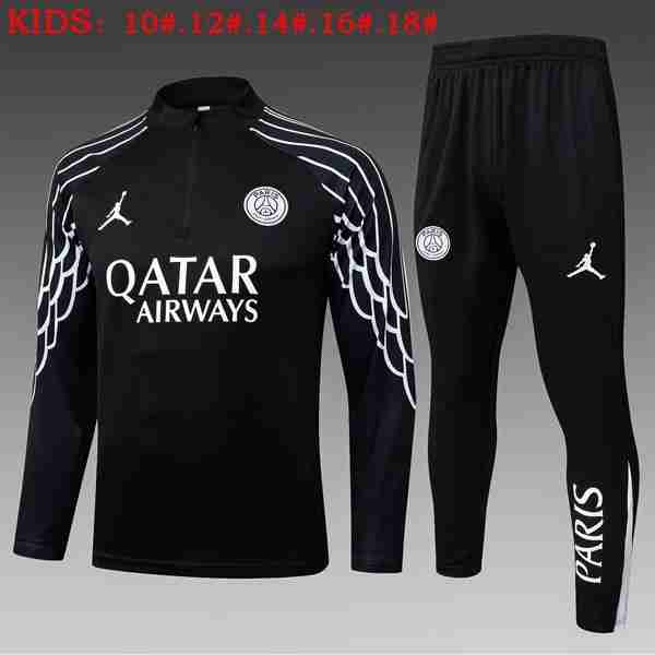 Ninos Sudadera De Training PSG 2025-2026 Negro 7 Felpa Allenamento Bambino Paris Saint Germain 2025 2026 Nero