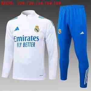Felpa Allenamento Bambino Real Madrid 2025 2026 Bianco Blu