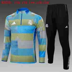 Felpa Allenamento Bambino Real Madrid 2025 2026 Blu Grigio