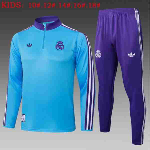 Ninos Sudadera De Training Real Madrid 2025-2026 Azul 10 Felpa Allenamento Bambino Real Madrid 2025 2026 Blu Porpora