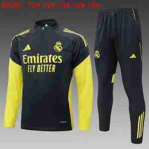 Felpa Allenamento Bambino Real Madrid 2025 2026 Nero Giallo