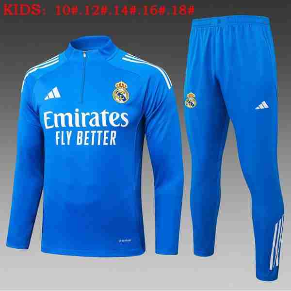 Ninos Sudadera De Training Real Madrid 2025-2026 Azul 6 Felpa Allenamento Bambino Real Madrid 2025 26 Blu