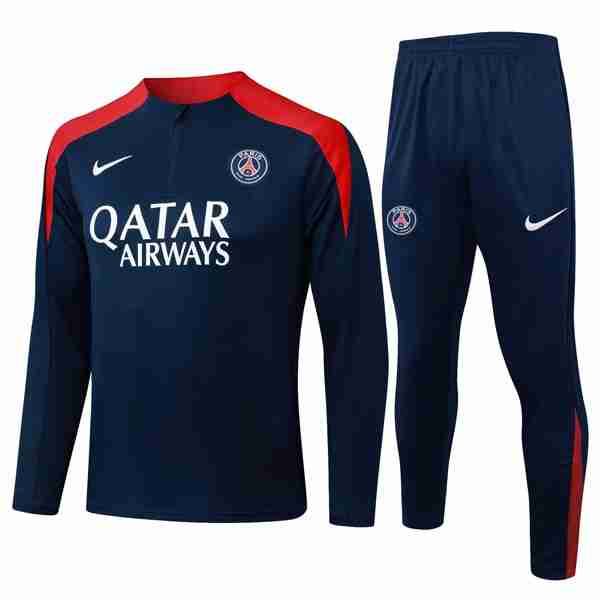 Sudadera De Training PSG 2025-2026 Azul 6 Felpa Allenamento Paris Saint Germain 2025 2026 Blu Rosso