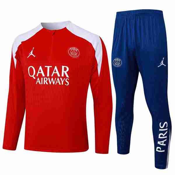 Sudadera De Training PSG 2025-2026 Rojo 3 Felpa Allenamento Paris Saint Germain 2025 2026 Rosso