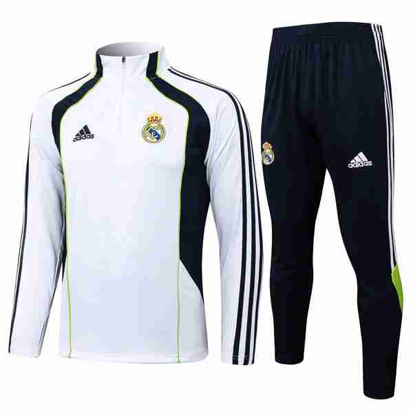 Sudadera De Training Real Madrid 2025-2026 Blanco 7 Felpa Allenamento Real Madrid 2025 2026 Bianco Nero