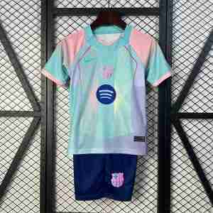 Maglietta Calcio FC Barcellona Set Bambino Speciale 2025 2026 Verde