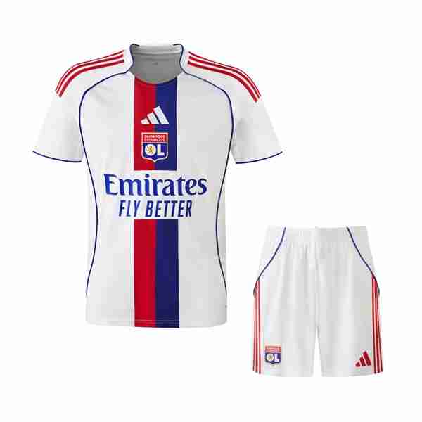 Camiseta Lyon 1ª Niño 2025-2026 Maglietta Calcio Olympique Lione Set Bambino Prima 2025 2026