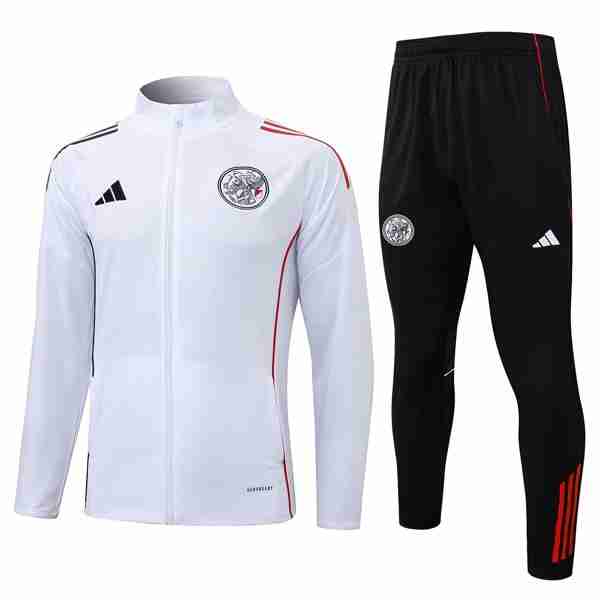 Chandal Ajax 2025-2026 Blanco 5 Tute Calcio Ajax 2025 2026 Bianco