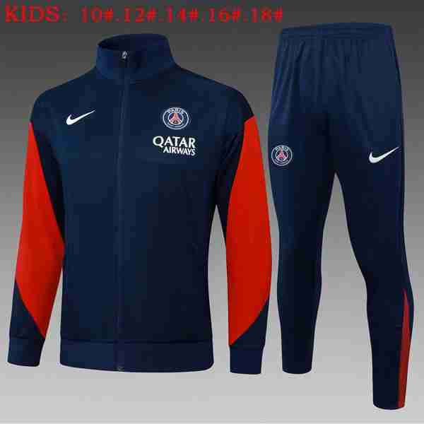 Ninos Chandal PSG 2025-2026 Azul 7 Tute Calcio Bambino Paris Saint Germain 2025 2026 Blu Rosso