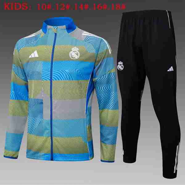 Ninos Chandal Real Madrid 2025-2026 Azul 4 Tute Calcio Bambino Real Madrid 2025 2026 Blu Grigio