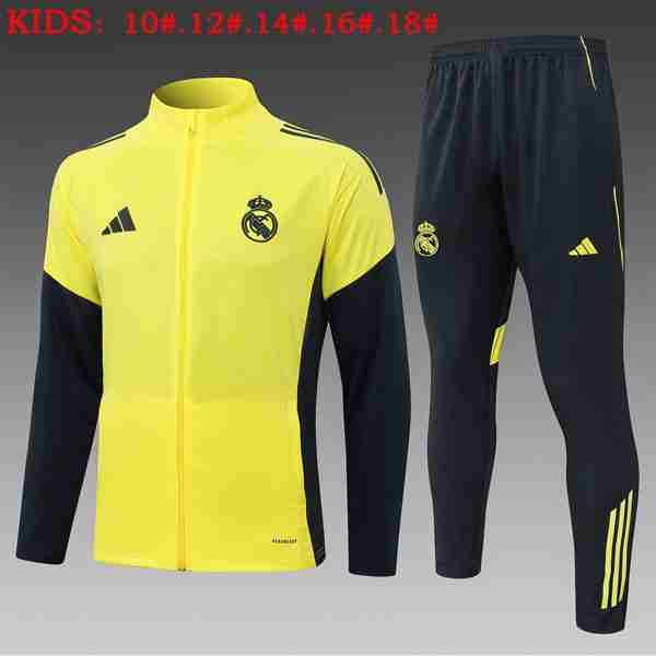 Ninos Chandal Real Madrid 2025-2026 Amarillo 5 Tute Calcio Bambino Real Madrid 2025 2026 Giallo