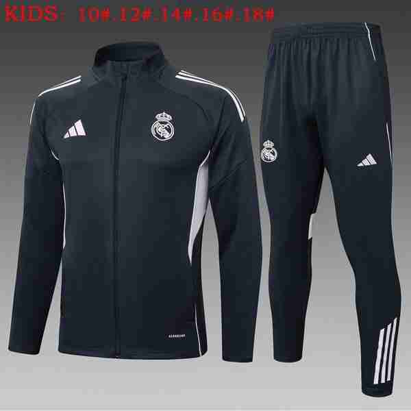Ninos Chandal Real Madrid 2025-2026 Gris 5 Tute Calcio Bambino Real Madrid 2025 2026 Grigio