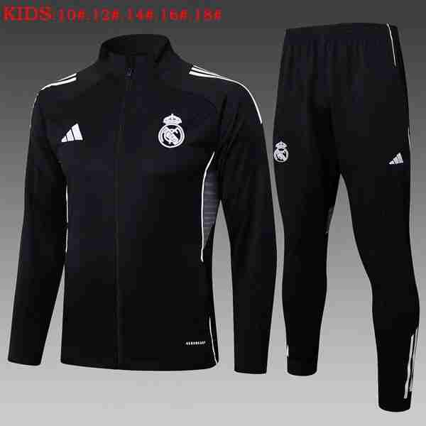 Ninos Chandal Real Madrid 2025-2026 Negro 5 Tute Calcio Bambino Real Madrid 2025 2026 Nero