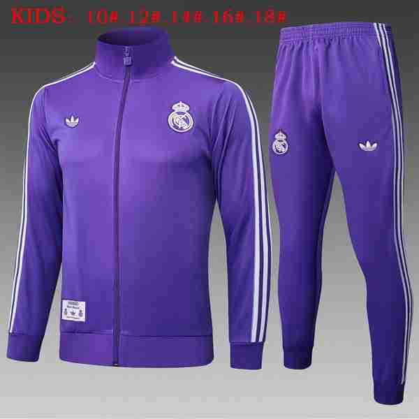 Ninos Chandal Real Madrid 2025-2026 Purpura 5 Tute Calcio Bambino Real Madrid 2025 2026 Porpora