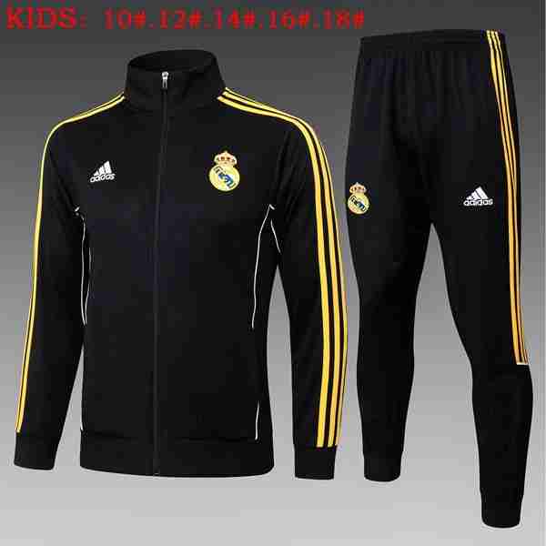 Ninos Chandal Real Madrid 2025-2026 Negro 6 Tute Calcio Bambino Real Madrid 2025 26 Nero Giallo