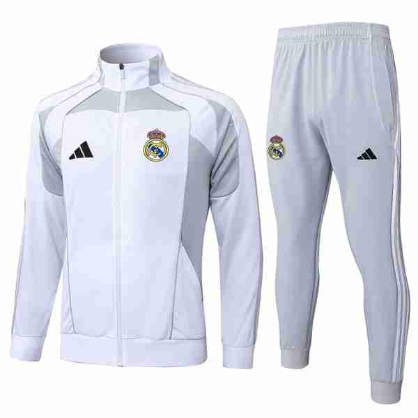 Chandal Real Madrid 2025-2026 Blanco 8 Tute Calcio Real Madrid 2025 2026 Bianco Grigio