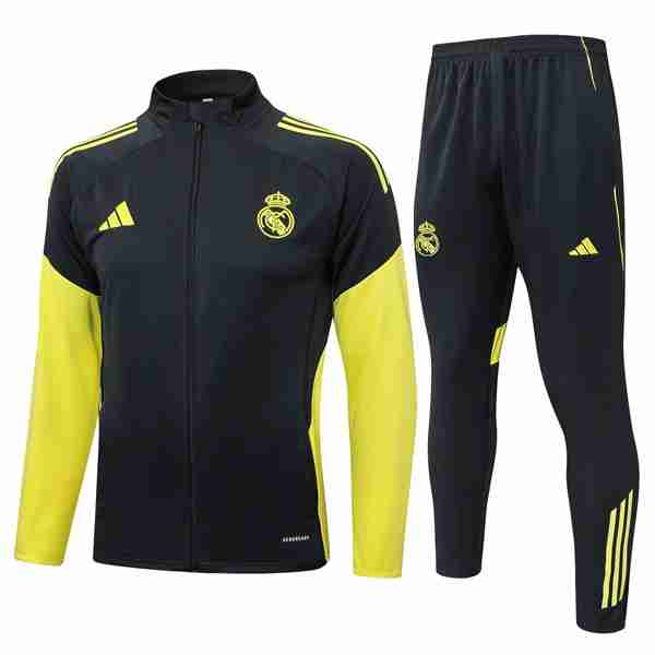 Chandal Real Madrid 2025-2026 Negro 6 Tute Calcio Real Madrid 2025 2026 Nero Giallo