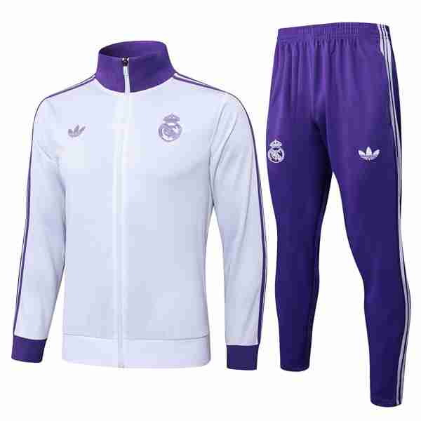 Chandal Real Madrid 2025-2026 Blanco 5 Tute Calcio Real Madrid 2025 26 Bianco Porpora